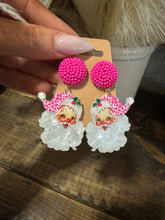 Pink Santa Earrings New