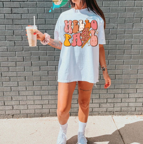 Hello Fall Graphic Tshirt New