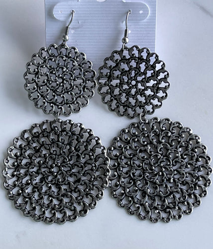 Distressed silver earrings