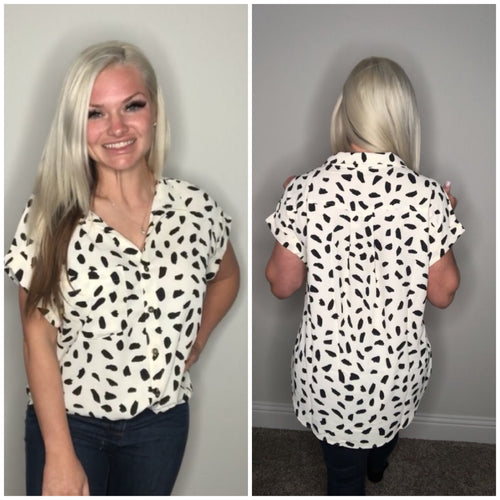 Marisa Off White Dalmatian Blouse