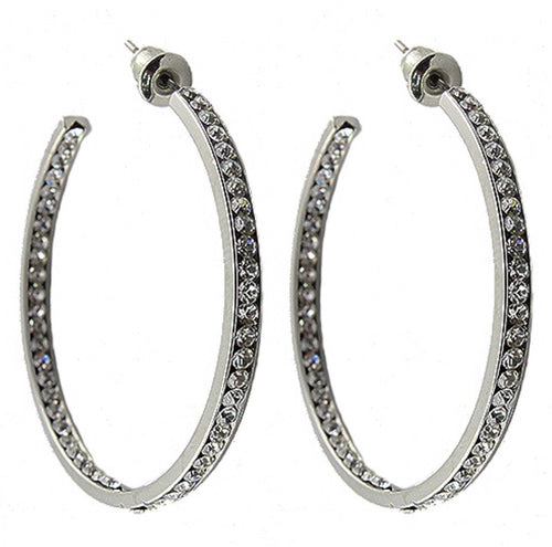 Hailey Hoop Earrings with crystals