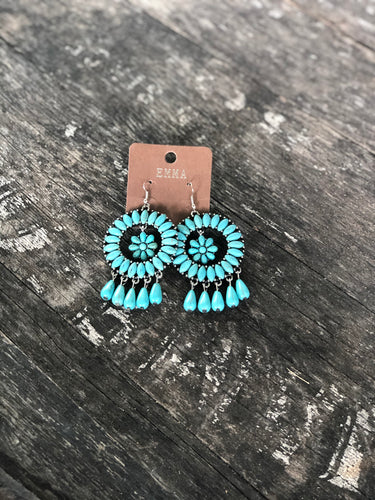 Turquoise Squash Blossom Earrings