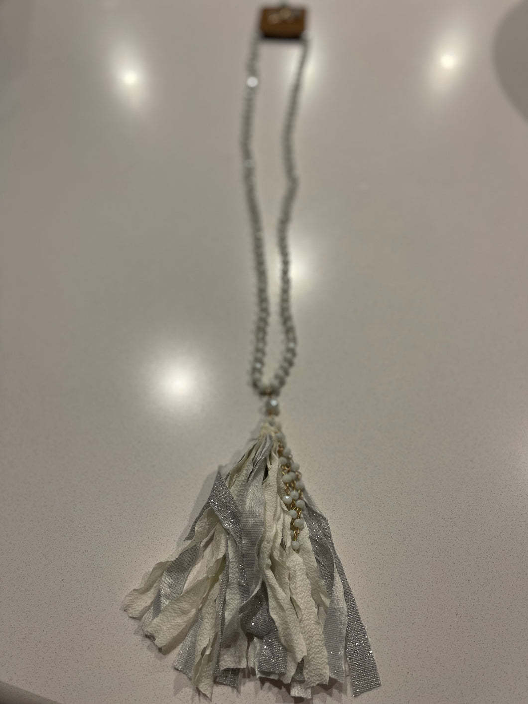 White Tassel Necklace