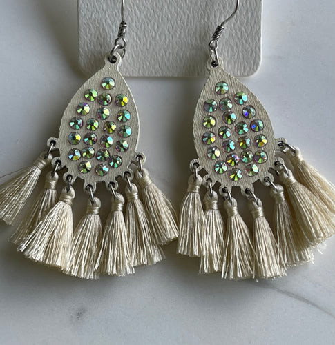 Cream Tassel Earrings