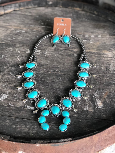 Turquoise Squash Blossom Necklace